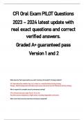 CFI Oral Exam PILOT Questions  2023 &ndash; 2024 latest update with  real exact questions and correct  verified answers&period;  Graded A&plus; guaranteed pass   Version 1 and 2