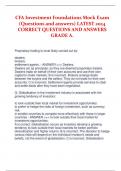 CFA Investment Foundations Mock Exam &lpar;Questions and answers&rpar; LATEST 2024 CORRECT QUESTIONS AND ANSWERS GRADE A&period;