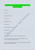 Lymphatic System Top Tested Questions and  Correct Answers
