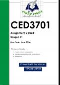 CDE3701 Assignment 2 &lpar;QUALITY ANSWERS&rpar; 2024