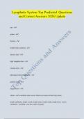 Lymphatic System Top Predicted Questions  and Correct Answers 2024 Update