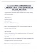 AYPO Real Estate Promulgated  Contracts Actual Exam Questions And  Answers 100&percnt; Pass