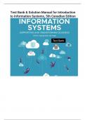 Test Bank & Solution Manual for Introduction  to Information Systems&comma; 5th Canadian Editio