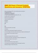 BMB 252 Exam 2 Period Content&colon;  Questions and answers&comma; VERIFIED&sol;&sol; LATEST EXAM PREDICTIONS UPDATES&comma; APPROVED&period; 