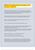 MCAT Psych&sol;Sociology&comma; Questions and  answers&comma; rated A&plus;&sol; LATEST EXAM PREDICTIONS UPDATES&comma; APPROVED&period; 