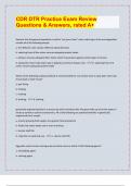 CDR DTR Practice Exam Review  Questions & Answers&comma; rated A&plus;&sol; LATEST EXAM PREDICTIONS UPDATES&comma; APPROVED&period; 