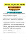 Florida Claims Adjuster Exam||| ACTUAL BUNDLE 2024/2025||FULL PACKAGED SOLUTION ( A  GRADED 100% VERIFIED)