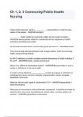 Ch 1&comma; 2&comma; 3 Community&sol;Public Health Nursing questions and answers 