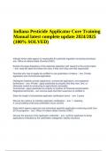 Indiana Pesticide Applicator Core Training Test Questions With Answers Updated 2024/2025 (100% SOLVED)
