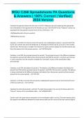 WGU C268 Spreadsheets PA Questions & Answers &vert; 100&percnt; Correct &vert; Verified &vert; 2024 Version