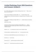 Limited Radiology Exam 2024 Questions and Answers Graded A
