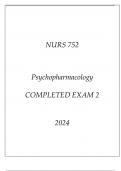 NURS 752 PSYCHOPHARMACOLOGY COMPLETED EXAM 2 2024