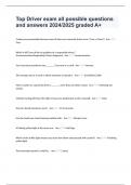 Top Driver exam all possible questions and answers 2024&sol;2025 graded A&plus;