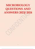 TESTBANK for MICROBIOLOGY QUESTIONS AND ANSWERS 2024