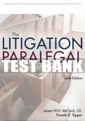 Test Bank For The Litigation Paralegal&colon; A Systems Approach - 6th - 2017 All Chapters - 9781285857152