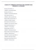 CHAIN OF COMMAND QUESTION AND ANSWER 2024 GRADED A&plus; UPGRADE