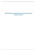 FTCE Professional Education Exam Questions and Answers A Score