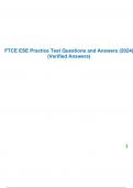 FTCE ESE Practice Test Questions and Answers (2024) (Verified Answers)