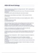 AQA AS level biology Exam 2024 Questions & Answers Already Graded A&period;