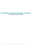 FTCE Reading K-12 Practice Questions and Answers (Verified Answers) 2024