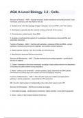 AQA A-Level Biology&period; 3&period;2 - Cells Exam 2024 Questions With Verified Answers&period;