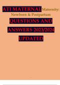ATI MATERNAL Maternity Newborn & Postpartum QUESTIONS AND ANSWERS.