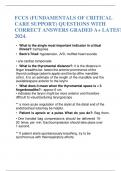 FCCS &lpar;FUNDAMENTALS OF CRITICAL CARE SUPPORT&rpar; QUESTIONS WITH CORRECT ANSWERS GRADED A&plus; LATEST 2024&period;