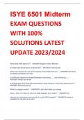 2024 ISYE 6501 Midterm EXAM QUESTIONS WITH 100% SOLUTIONS