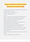 Trends in Health Care Delivery Exam Questions and Answers 2024