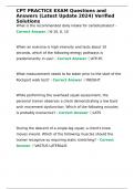 CPT PRACTICE EXAM Questions and Answers &lpar;Latest Update 2024&rpar; Verified Solutions