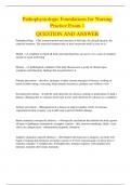 Pathophysiologic Foundations for Nursing Practice Exam 1 QUESTION AND ANSWER 