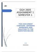 GGH2605 Assignment 1 (DETAILED ANSWERS) Semester 1 2024 - DISTINCTION GUARANTEED