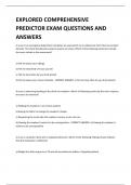 EXPLORED COMPREHENSIVE PREDICTOR EXAM QUESTIONS AND ANSWERS 