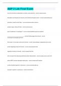 A&P 2 Lab Final Exam Question and answers latest update 