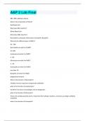A&P 2 Lab Final Question and answers latest update 