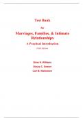 Test Bank For Marriages, Families, and Intimate Relationships 5th Edition By Brian Williams, Stacey Sawyer, Carl Wahlstrom (All Chapters, 100% Original Verified, A+ Grade) 