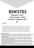 BSW3702 Assignment 2 (ANSWERS) 2024 (154942) - DISTINCTION GUARANTEED