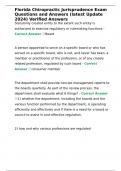 Florida Chiropractic Jurisprudence Exam Questions and Answers &lpar;latest Update 2024&rpar; Verified Answers 