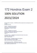 172 Hondros Exam 2  100&percnt; SOLUTION  2023&sol;&sol;2024