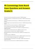 PA Cosmetology State Board  Exam Questions and Answers  Graded A