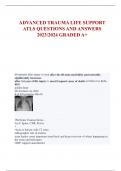 Advanced Trauma Life Support ATL Questions and Answers 2023&sol;2024 