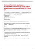 National Pesticide Applicator Certification core manual study notes&sol; questions and answers &vert; 2024&sol;25 &vert; Rated A&plus;