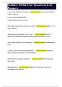 Pediatric CCRN Exam Questions And Answers 