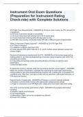 Instrument Oral Exam Questions (Preparation for Instrument Rating Check-ride) with Complete Solutions