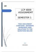 LCP 4809   ASSIGNMEMT 1 SEMESTER 1