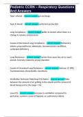 Pediatric CCRN &ndash; Respiratory Questions And Answers 