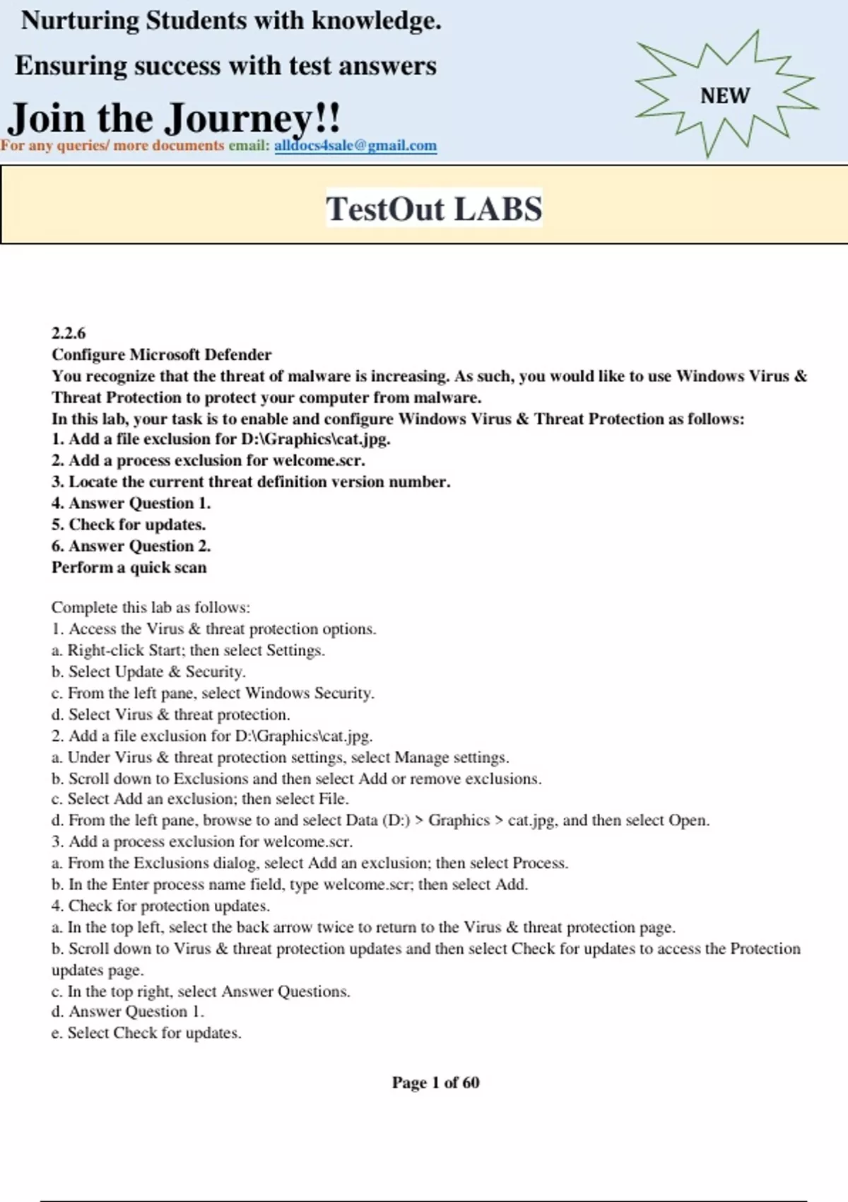 TestOut LABS Complete with Answers Verified and Graded 2024 Update