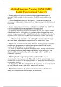 Medical Surgical Nursing II &lpar;NURS223&rpar; Exam 4 Questions & Answers