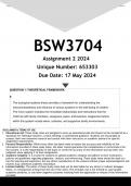 BSW3704 Assignment 1 (ANSWERS) 2024 - DISTINCTION GUARANTEED