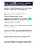 Davis Plus NCLEX Advanced med surg Cardiac Questions And Answers 